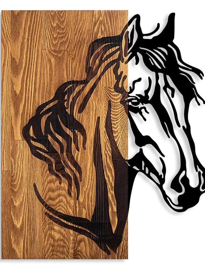 Wanddekor "Horse" - (B)48 x (H)58 cm