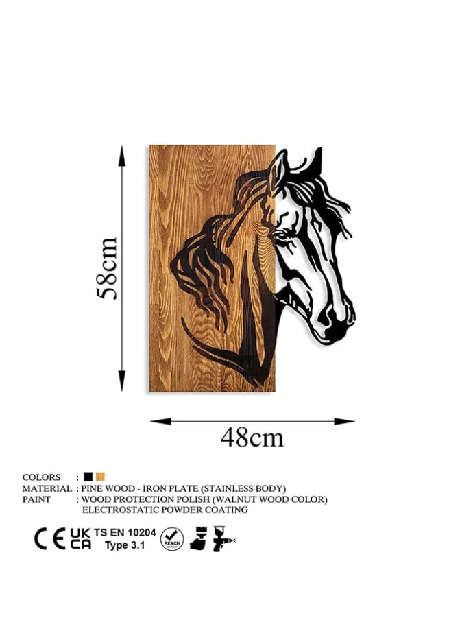 Wanddekor "Horse" - (B)48 x (H)58 cm