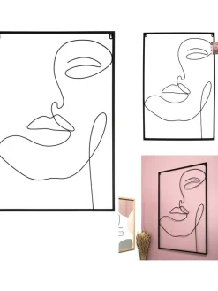 Wanddekor in Schwarz - (L)90 x (B)60 cm