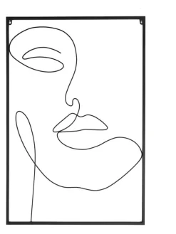 Wanddekor in Schwarz - (L)90 x (B)60 cm