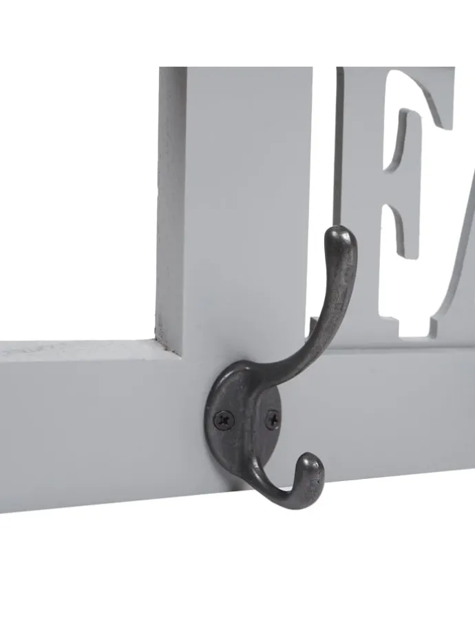 Wandgarderobe C60 Family im Shabby-Look, Grau-blau