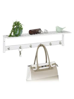 Wandgarderobe in Weiß - (B)75 x (H)18 x (T)16 cm