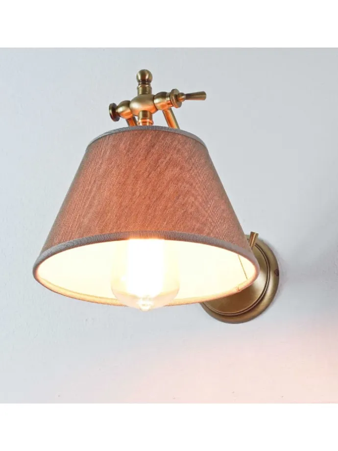 Wandlampe (B)20 x (H)15 cm in Bronze hell glänzend Beige