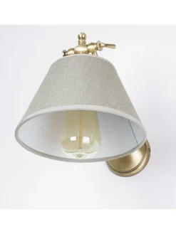 Wandlampe (B)20 x (H)15 cm in Bronze hell glänzend Beige