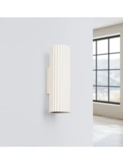 Wandlampe (B)6.5 x (H)20 cm in Creme