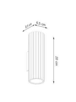 Wandlampe (B)6.5 x (H)20 cm in Creme