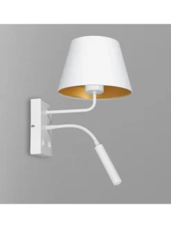 Wandlampe (B)18 x (H)38 cm in Weiß Gold