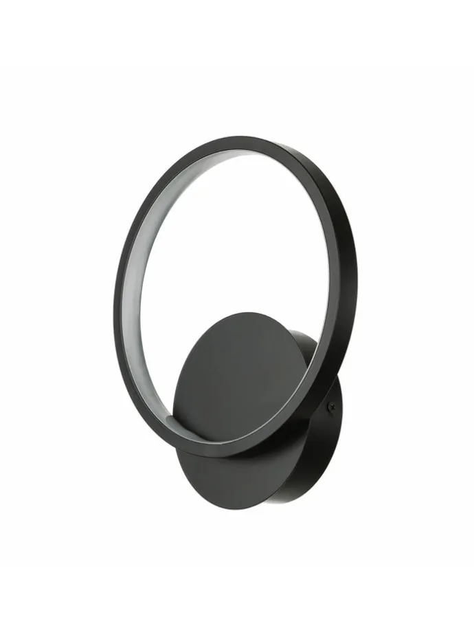 Wandlampe EEK F (B)19.5 x (H)22.5 cm in Schwarz