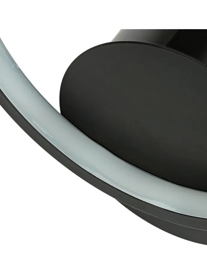 Wandlampe EEK F (B)19.5 x (H)22.5 cm in Schwarz