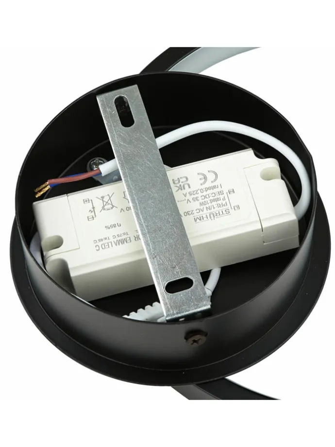 Wandlampe EEK F (B)19.5 x (H)22.5 cm in Schwarz