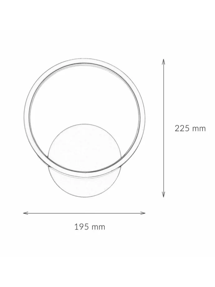Wandlampe EEK F (B)19.5 x (H)22.5 cm in Schwarz