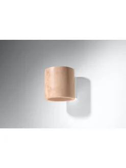 Wandleuchte RODA in Natur Holz Loft Style runde Ø loft 1xG9 LED NICE LAMPS