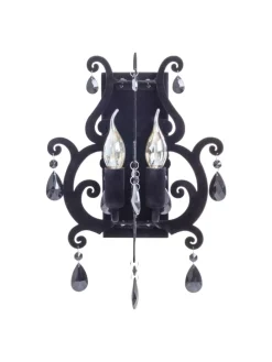 Wandleuchte "BLACK VELVET" in schwarz - (L)20 cm x (B)30 cm x (H)40 cm