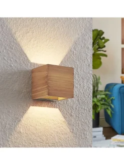 Wandleuchte BRAD in holzfarbig