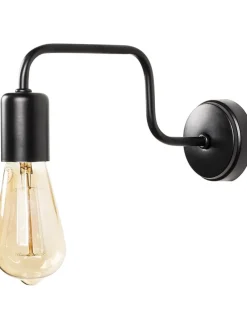 Wandleuchte "Denge" in Schwarz - (B)4 x (H)11 cm