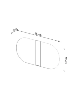 Wandleuchte ELVIRA Chrom Weiß (L)35cm (B)5cm (H)18