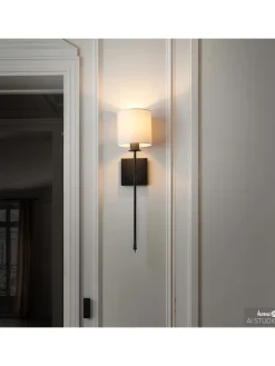 Wandleuchte ESTE mit Akku-Leuchtmittel in Weiß / Schwarz