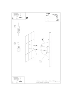 Wandleuchte FIDEUS 2 schwarz H 50