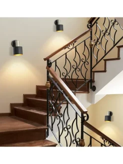 Wandleuchte 1-flammige E27 in schwarzgold drehbar 330° mit Schalter Metall