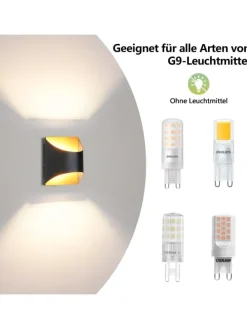 Wandleuchte 1-flammige G9 in schwarzgold Up and Down Design Vintage