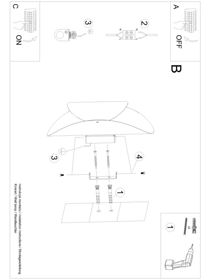 Wandleuchte GINEVRA Stahl in Weiß (L)13cm(H)30cm