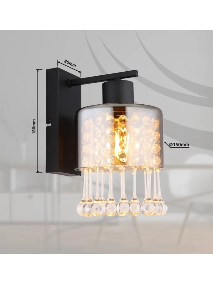 Wandleuchte "HENDRY" in black