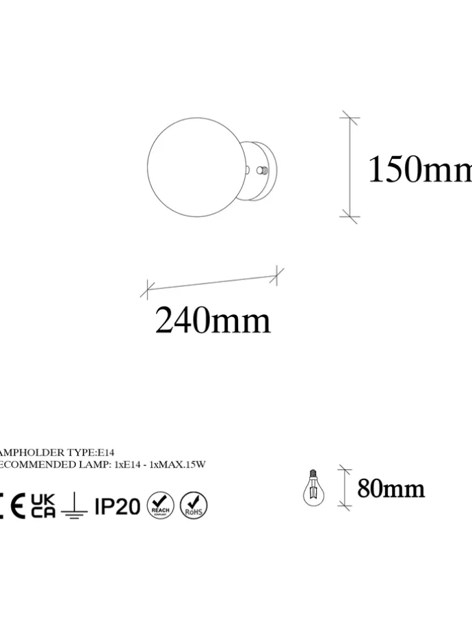 Wandleuchte in Gold - (B)15 x (H)15 cm