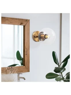 Wandleuchte in Gold - (B)15 x (H)15 cm