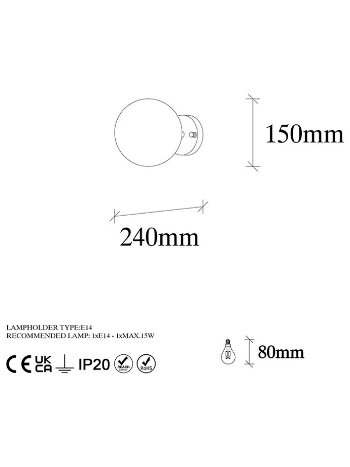 Wandleuchte in Gold - (B)15 x (H)15 cm