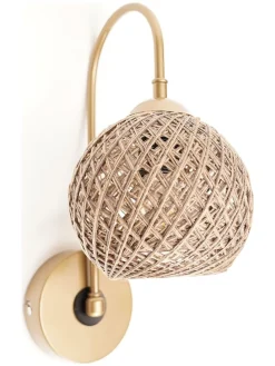 Wandleuchte in Hellbraun - (B)25 x (H)25 cm