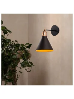 Wandleuchte in Schwarz - (B)20 x (H)29 cm