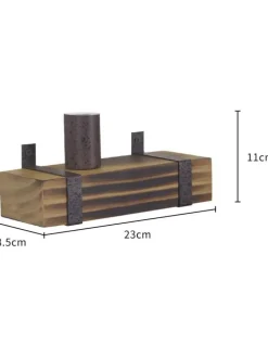 Wandleuchte in schwarz 1-flammige E27 vintage Metall und Holz L 23cm