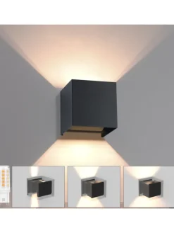 Wandleuchte in schwarz 1-flammige G9 up down Licht warmweiß IP65