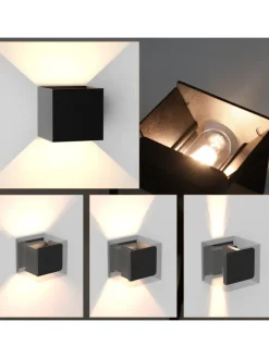 Wandleuchte in schwarz 1-flammige G9 up down Licht warmweiß IP65