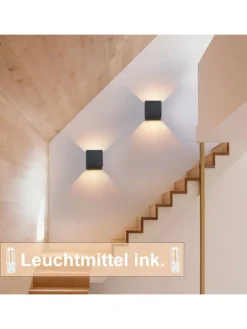 Wandleuchte in schwarz 1-flammige G9 up down Licht warmweiß IP65