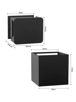 Wandleuchte in schwarz 1-flammige G9 up down Licht warmweiß IP65