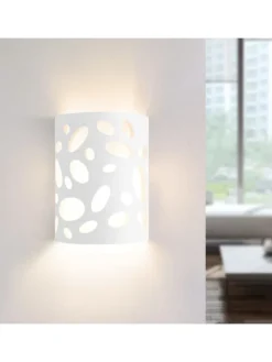 Wandleuchte in weiß E14 Up and Down Design Modern Hallampe Gipslampe