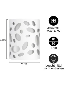 Wandleuchte in weiß E14 Up and Down Design Modern Hallampe Gipslampe