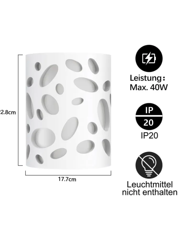 Wandleuchte in weiß E14 Up and Down Design Modern Hallampe Gipslampe