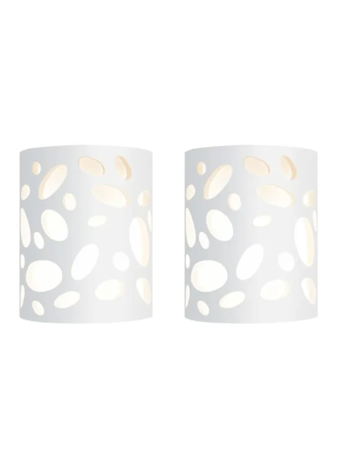 Wandleuchte in weiß E14 Up and Down Design Modern Hallampe Gipslampe