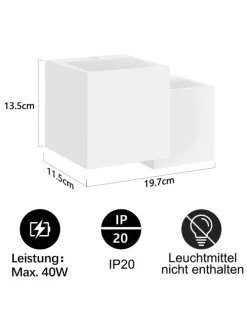 Wandleuchte in weiß 2-flammige G9 Up and Down Design Gips Modern