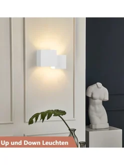 Wandleuchte in weiß 2-flammige G9 Up and Down Design Gips Modern