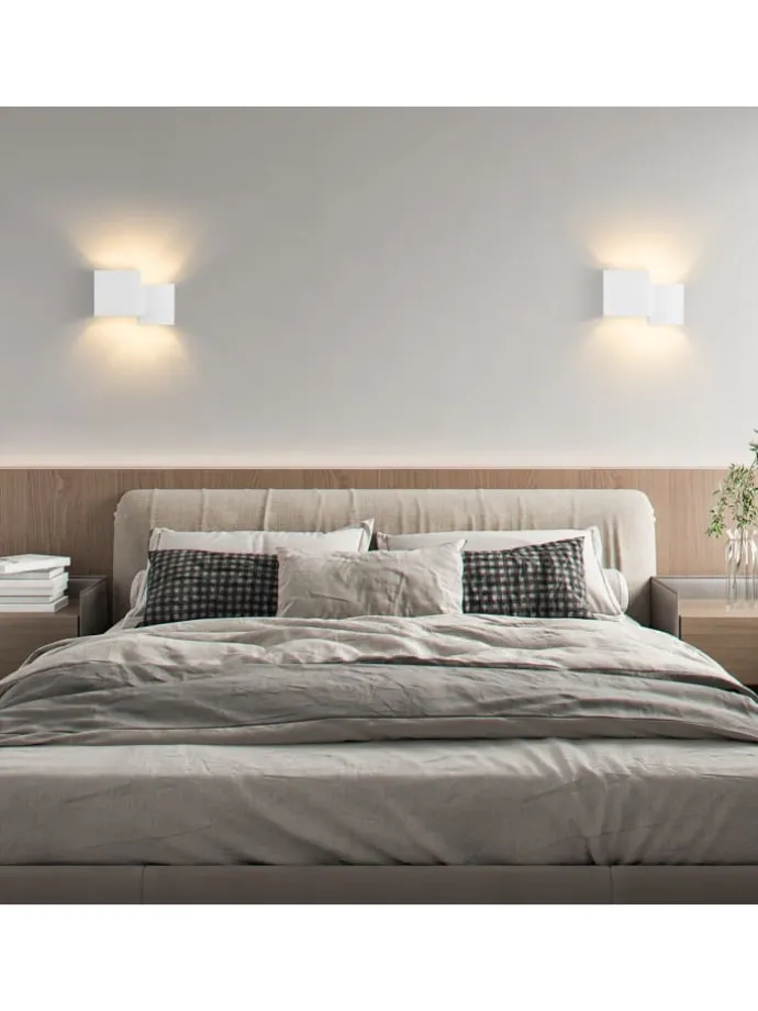 Wandleuchte in weiß 2-flammige G9 Up and Down Design Gips Modern