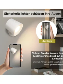 Wandleuchte in weiß 1-flammige akku 360° Drehbar