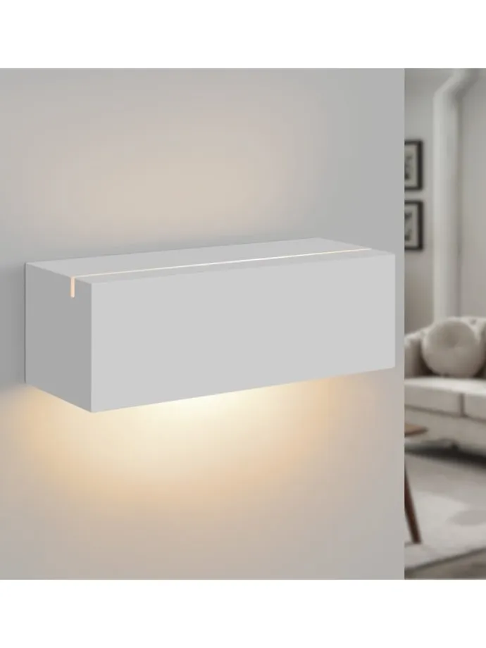 Wandleuchte in weiß G9 Up and Down Design L 22CM Gips Modern Hallampe