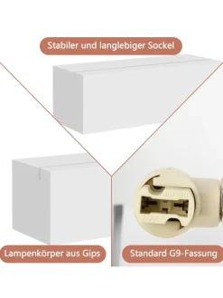 Wandleuchte in weiß G9 Up and Down Design L 22CM Gips Modern Hallampe