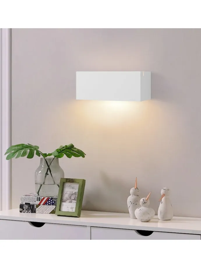 Wandleuchte in weiß G9 Up and Down Design L 22CM Gips Modern Hallampe