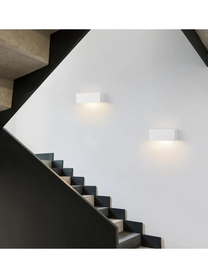 Wandleuchte in weiß G9 Up and Down Design L 22CM Gips Modern Hallampe