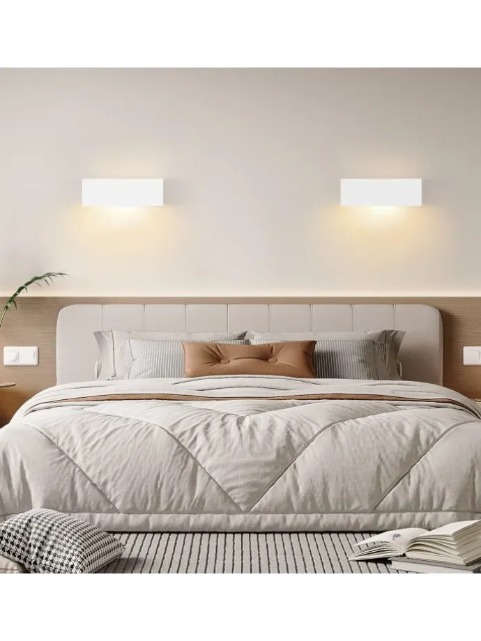 Wandleuchte in weiß G9 Up and Down Design L 22CM Gips Modern Hallampe