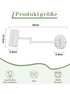 Wandleuchte in weiß GU10 schwenkbar